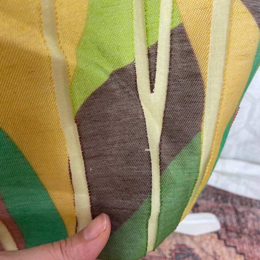 Kay Unger Cocktail Dress Size 8 Green‎ Brown Abstract Linen Blend Semi Formal - Picture 8 of 15